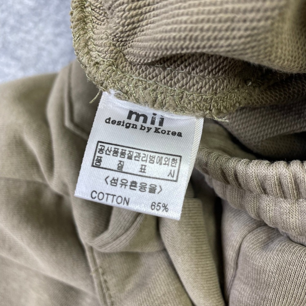 Mii Design By Korea Cargo Sweatpants S Wide Leg Joggers Olive Tan - Picture 10 of 16